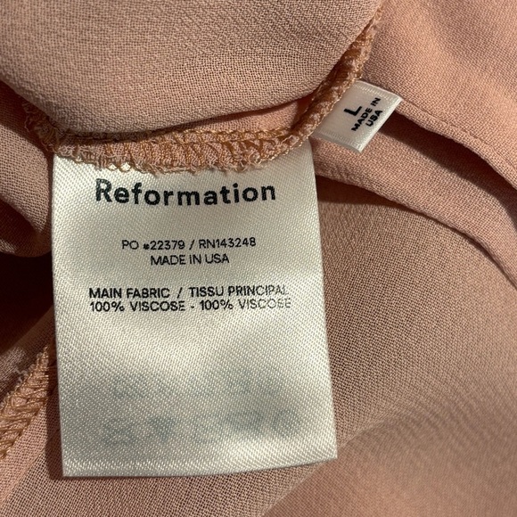 REFORMATION Sz L Blush Winslow Dolman Kimono Sleeve Crepe Wrap Maxi Dress NEW - Picture 13 of 16